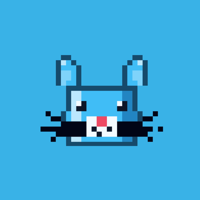KittiHood blue pixel cat
